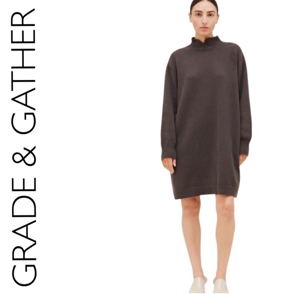 grade & gather Dresses & Skirts - 342:  GRADE & GATHER NWT SWEATER DRESS ASPHALT (GG3)